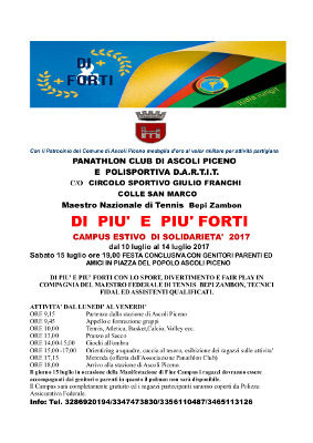 Di più e più forti - Campus estivo di solidarietà 2017