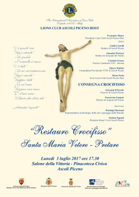 Lions Club Ascoli Piceno Host "Restauro Crocifisso" Santa Maria Vetere - Pretare