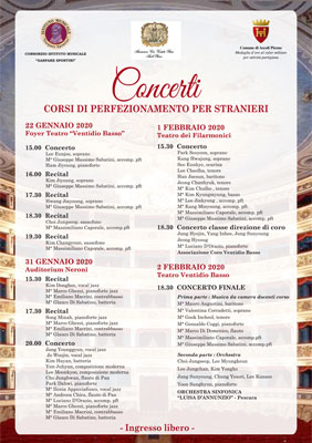 Concerti - Corsi di perfezionamento per stranieri 