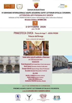 IV Convegno Internazionale Agape accademia caffè letterari d'Italia e d'Europa 
