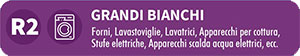 R2 - Grandi bianchi - Forni, lavastoviglie, lavatrici, apparecchi per cottura, stufe elettriche, apparecchi scalda acqua elettrici, ecc,