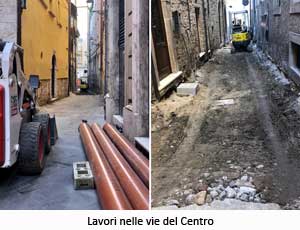 Lavori nelle vie del centro