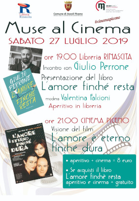 Locandina Muse al cinema - 2° appuntamento, Presentazione del libro "L'amore finché resta" e visione del film "L'amore è eterno finché dura"