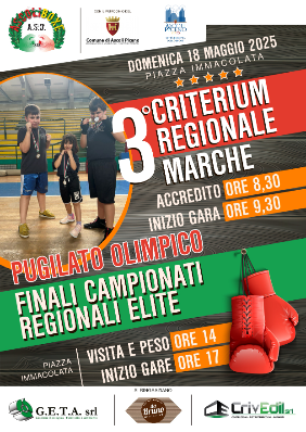 3° Criterium regionale Marche - Pugilato olimpico finali Campionati regionali Elite