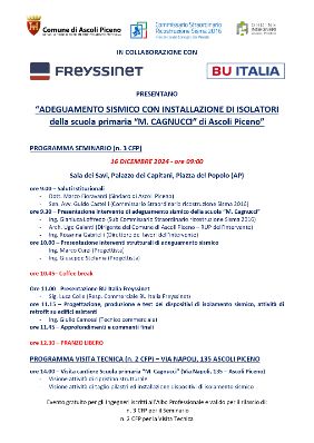 "Adeguamento sismico con installazione di isolatori della scuola primaria Cagnucci di Ascoli"