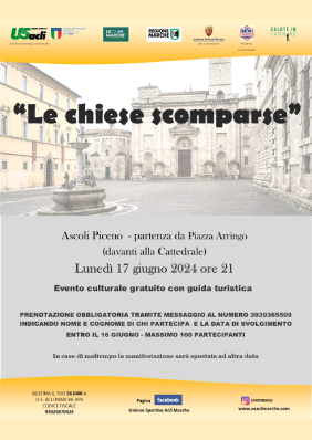 "Salute in cammino per la cultura" - Le chiese scomparse