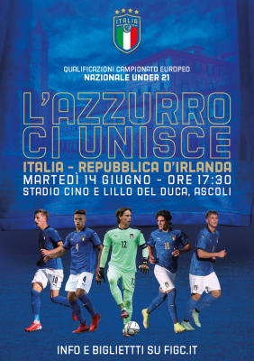La Nazionale Italiana Under 21 allo stadio Del Duca il 14 giugno