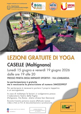 Lezioni gratuite di yoga - Lunedì 15 giugno