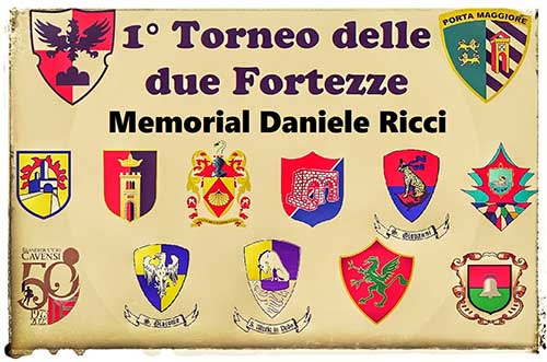 1° torneo delle due fortezze - Memorial Daniele Ricci - Stemmi delle squadre partecipanti