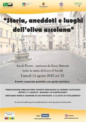 Salute in cammino per la cultura - Lunedì 14 agosto