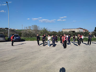 Esercitazione di Nordic Walking sul Colle San Marco di Ascoli