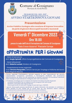 Avviso "Start & innova giovani"