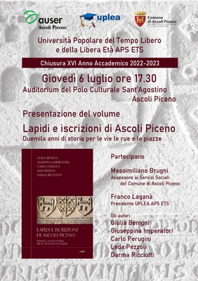 Presentazione del volume Lapidi e iscrizioni di Ascoli Piceno