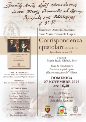 Presentazione del volume "Corrispondenza epistolare"