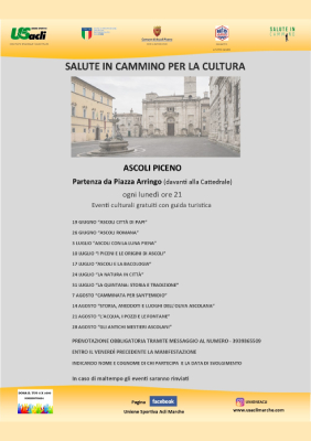 Salute in cammino per la cultura - Lunedì 7 agosto
