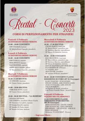 Recital Concerti 2023 - corsi di perfezionamento per stranieri