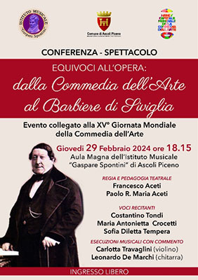 Locandina: Equivoci all'Opera: dalla Commedia dell'Arte al Barbiere di Siviglia