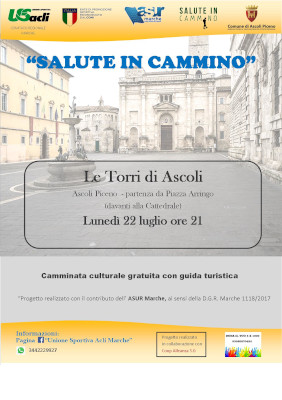 Locandina Salute in cammino - Le torri di Ascoli