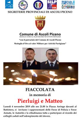 Fiaccolata in memoria di Pierluigi e Matteo