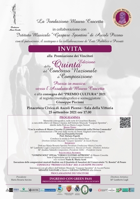 Quinta Edizione del Concorso Nazionale di Composizione "Poesia in Musica: verso l'Assoluto di Mauro Crocetta"