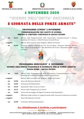 Commemorazione dei caduti in guerra e Giorno dell'unità nazionale e Giornata delle forze armate
