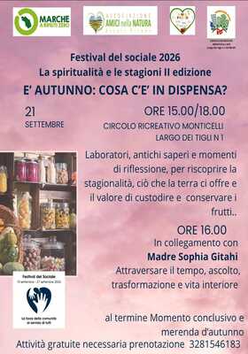 La spiritualità e le stagioni - È autunno: cosa c'è in dispensa?