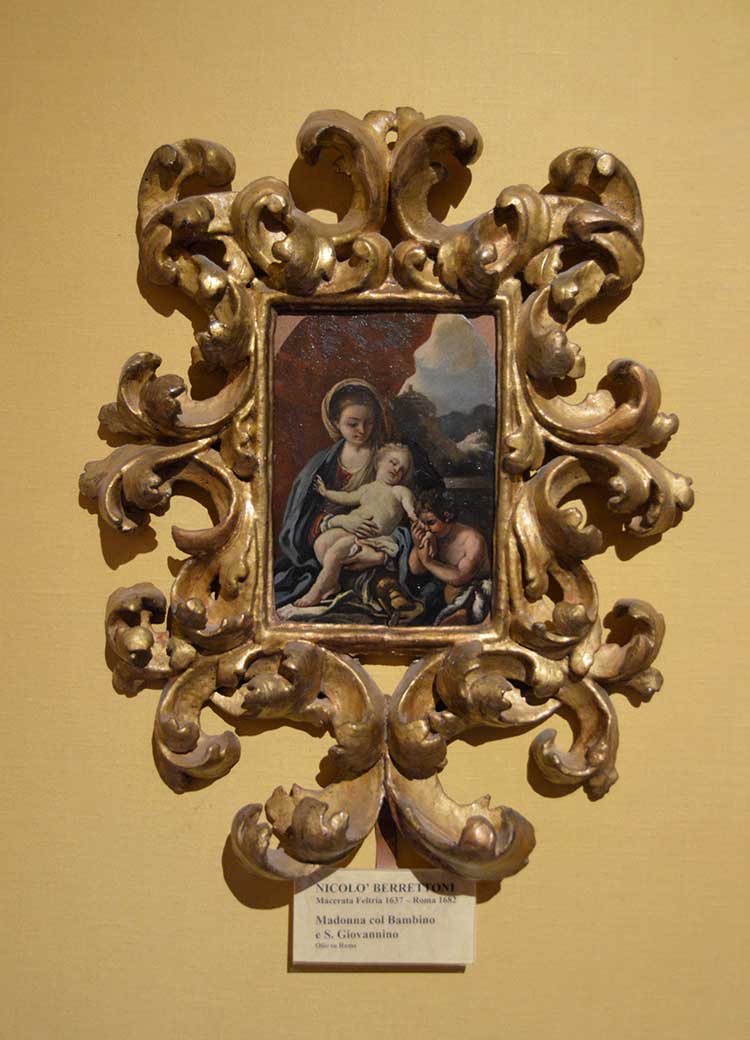 N. Berrettoni, Madonna con il Bambino, olio su rame cm 24,5x17