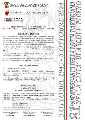 81° anniversario della lotta partigiana nella città di Ascoli Piceno