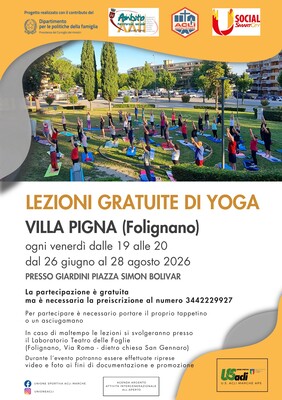 Lezioni gratuite di yoga  - Villa Pigna