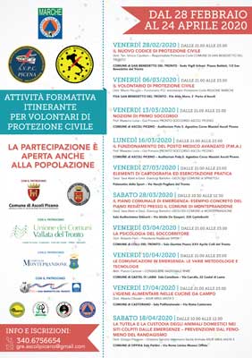 Attività formativa itinerante per volontari di Protezione Civile