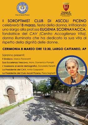 Intitolazione di uno slargo alla prof.ssa Eugenia Scornavacca