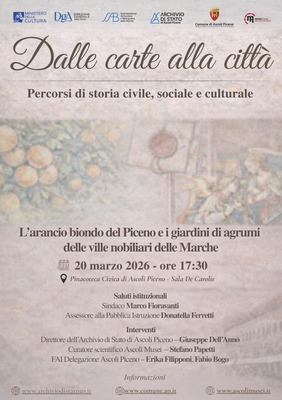 Dalle carte alla città. Percorsi di storia civile, sociale, culturale - 20 marzo 2026