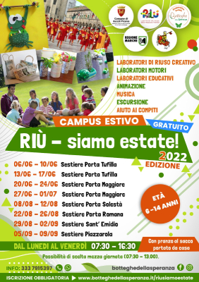 Campus estivo Riù - Siamo Estate! 2022