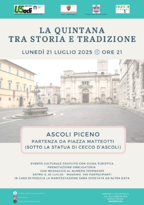 Salute in cammino per la cultura dedicato alla Quintana - Lunedì 21 luglio 2025