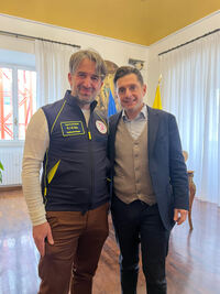 Francesco Lusek e il sindaco Marco Fioravanti 