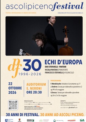 Ascoli Piceno Festival - Trenta - Edizione 2026 - 22 ottobre