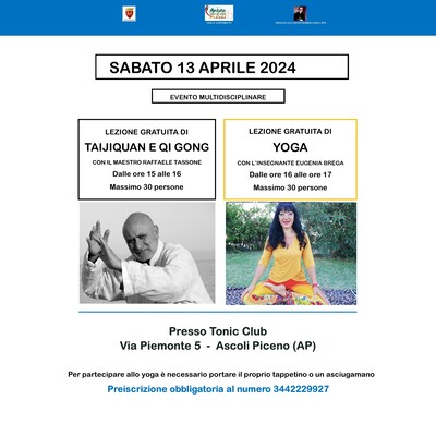 Evento multidisciplinare "Yoga e Taijiquan/Gigong"