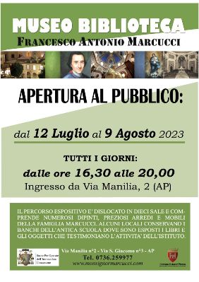 Apertura al pubblico Museo biblioteca Francesco Antonio Marcucci