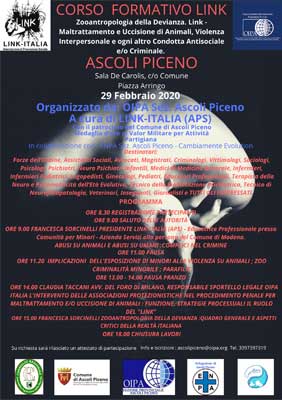 Corso formativo Zooantropologia della devianza