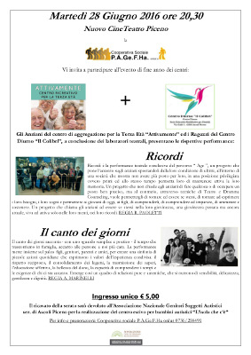 Evento Teatrale Centro Diurno il Colibrì e Centro Aggregazione Attivamente