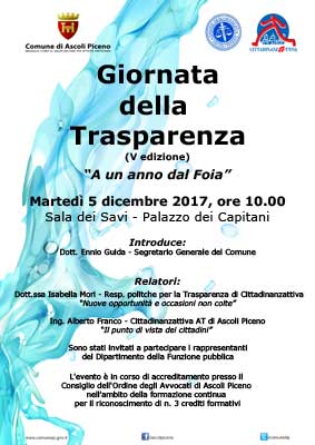  Quinta giornata della trasparenza amministrativa