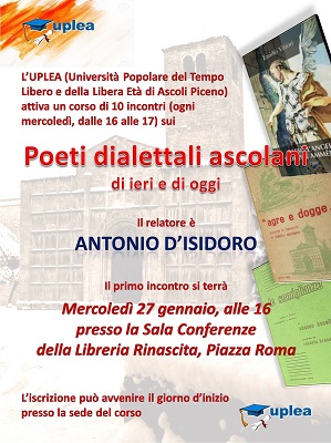 Locandina Poeti dialettali ascolani di ieri e di oggi