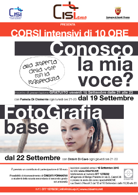 Corsi Intensivi - "Conosco la mia voce?"  " FotoGrafia base"