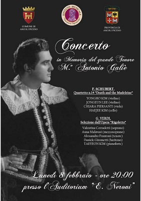 Locandina Concerto in memoria di M.° Antonio Galiè