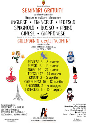 Seminari gratuiti di introduzione alle lingue e culture straniere
