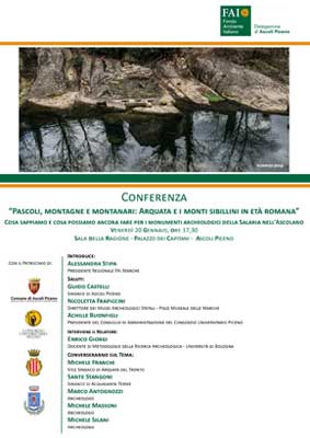 Conferenza "Pascoli, montagne e montanari: Arquata e i monti sibillini in età romana"
