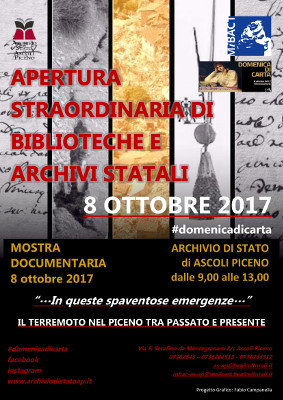 Domenica di carta - Apertura straordinaria di biblioteche e archivi statali