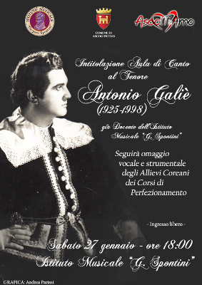 Intitolazione Aula di Canto al Tenore Antonio Galiè