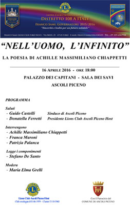 Nell'uomo,  l'infinito - La poesia di Achille Massimiliano Chiappetti