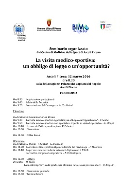 Locandina La visita medico-sportiva: un obbligo di legge o un'opportunità?